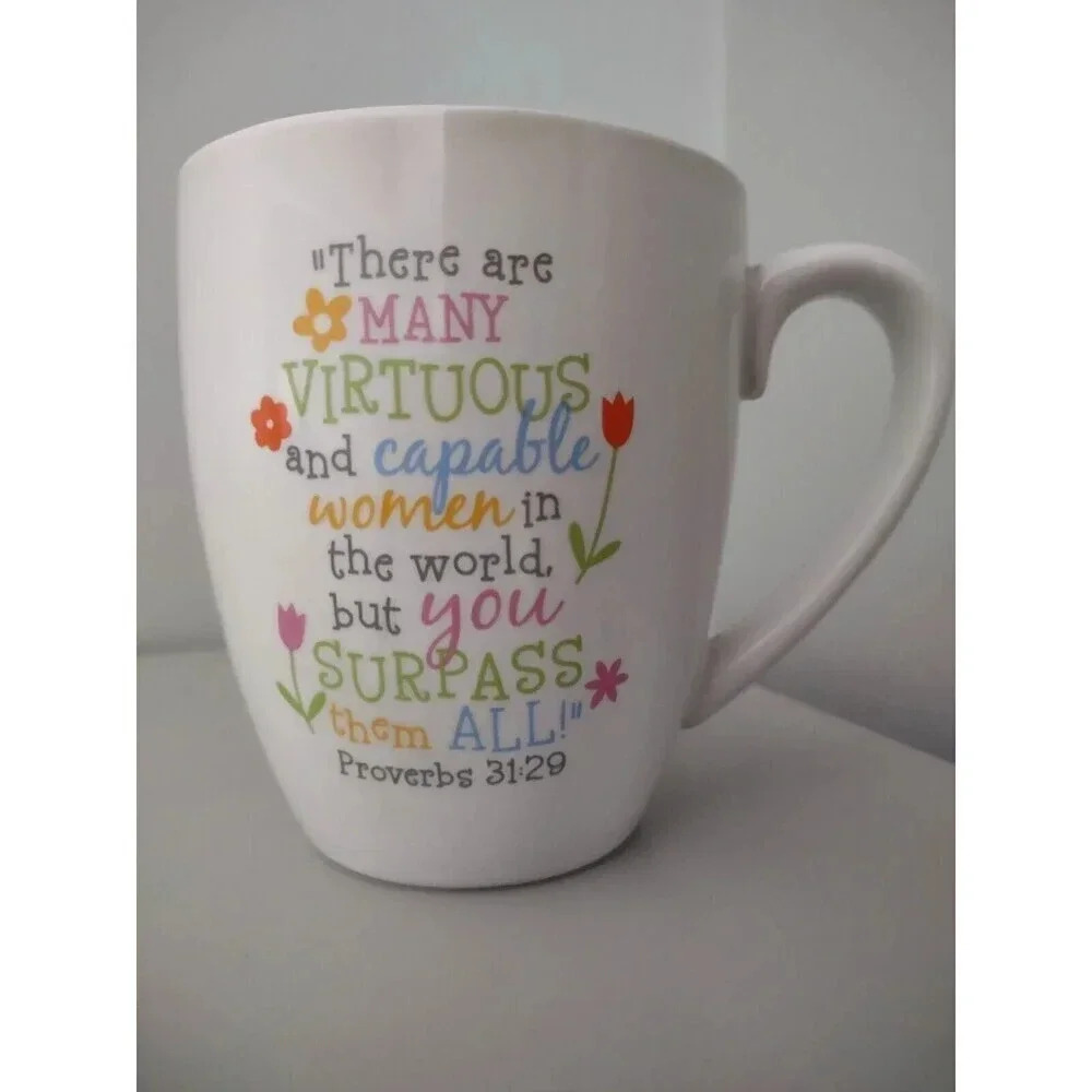 Lighthouse Christian Mom Floral Coffee Mug Proverbs 31:29 Mother's Day Gift